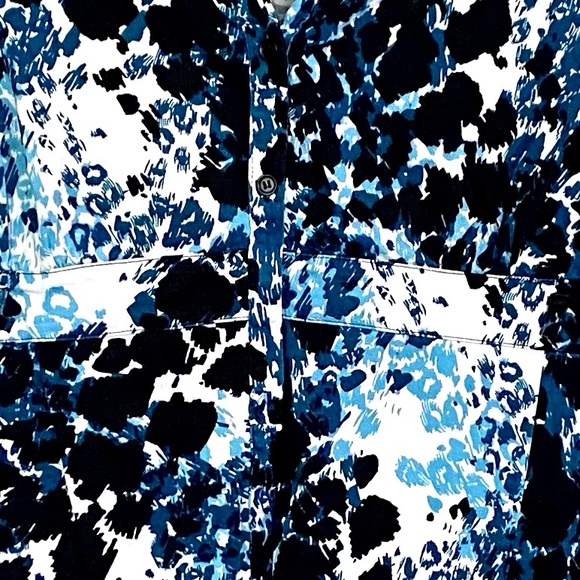 Apt.9 button down shirt BLUE & BLACK collared empire waist 3/4 sleeve si… - Picture 8 of 9